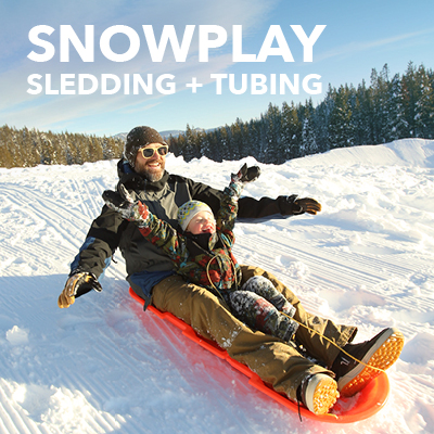 Snowplay Sledding and Tubing Button