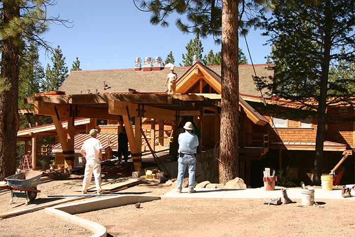 Construction of the bridge at The Lodge Restaurant & Pub