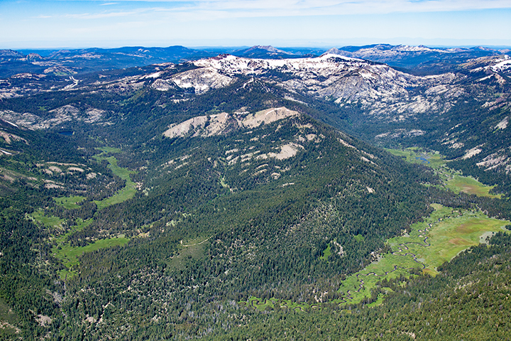 Aerial photo of Euer Valley, Crabtree Canyon, and Carpenter Valley