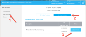 Mountain Money vouchers my account screenshot