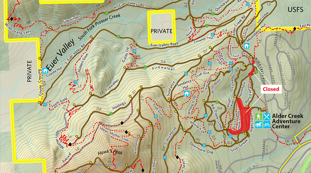 Trail Construction Around Alder Creek Adventure Center