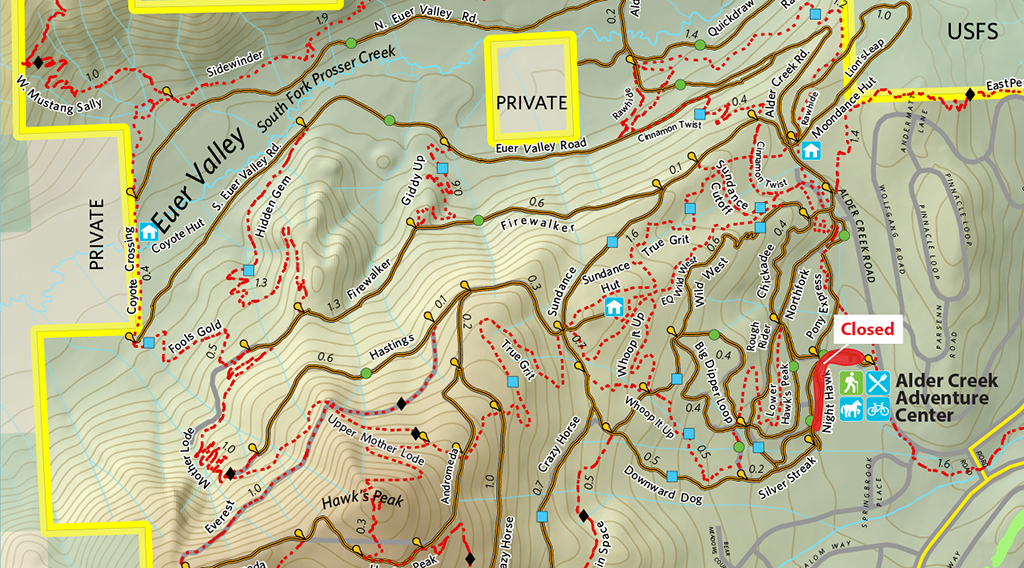 Trail Construction Around Alder Creek Adventure Center