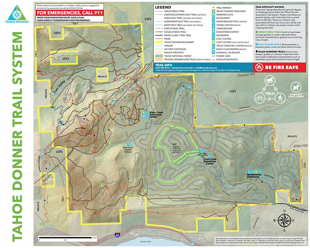 2024 Tahoe Donner Summer Trail Map