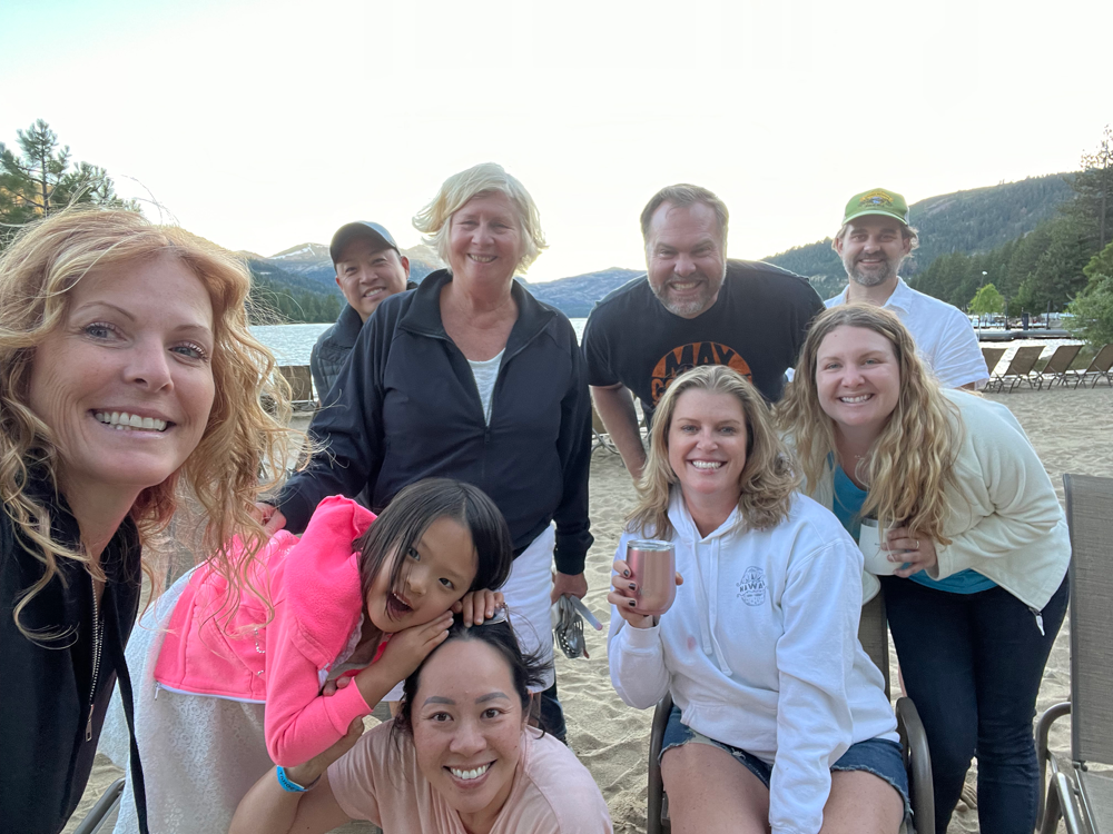 Truckee Chamber CEO Jessica Penman and friends at the Beach Club Marina.
