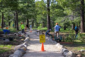 Construction work on Tahoe Donner Trails 
