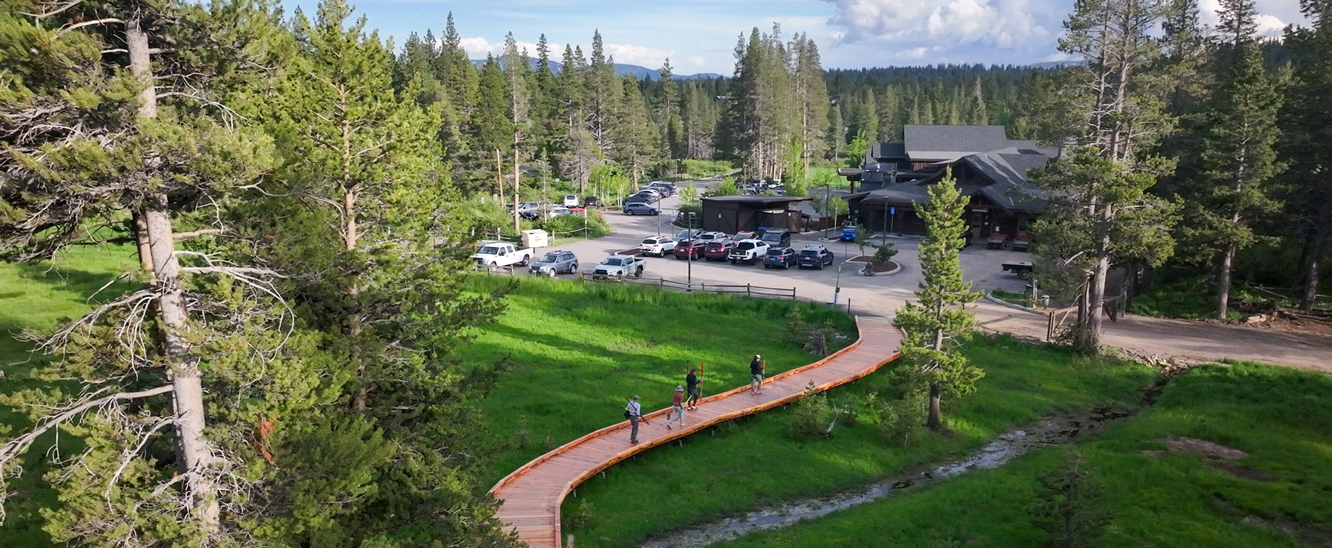 Aerial image of trails at Tahoe Donner