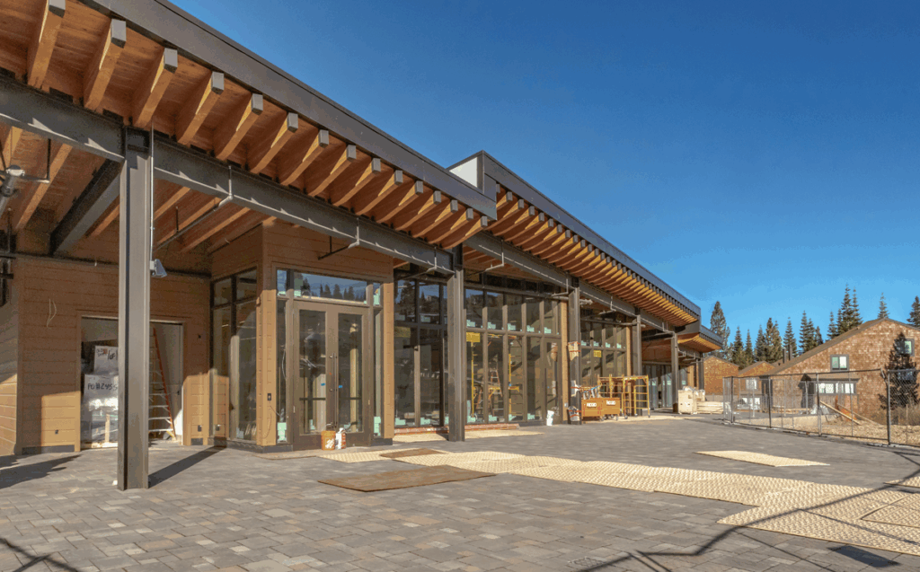 Downhill Ski Lodge Construction; photo of sun deck from October 2025, shot by Cynthia Cendreda